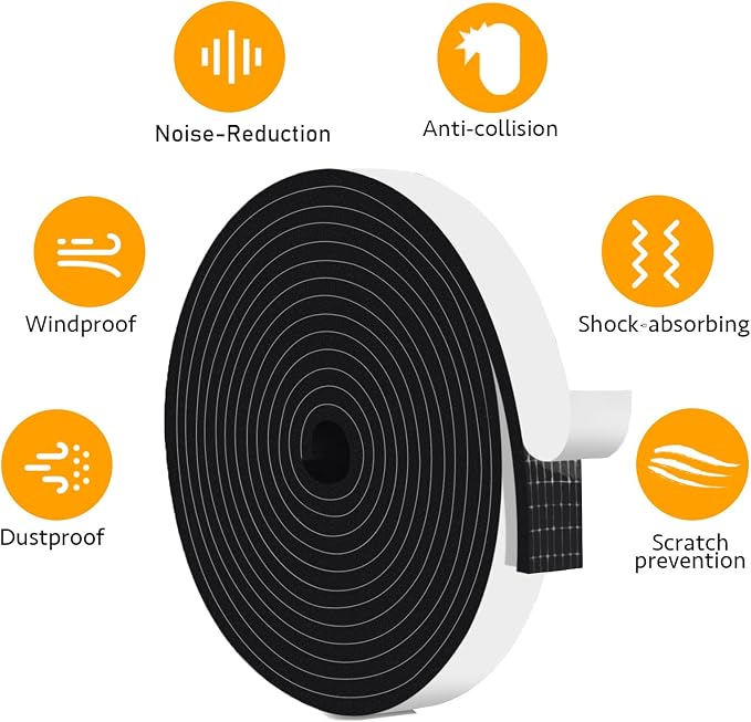 Heavy Duty Foam Seal Tape for Garage Door & AC, Strong Adhesive | Blocks Drafts - Image 4