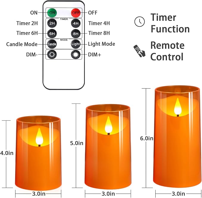 NURADA Flameless Candles with Remote Timers - Image 9