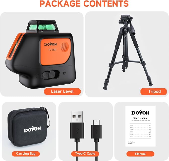Plumb Dot Laser Level with Tripod, 360 Degree, PV-360G-KIT | 2 Plumb Points - Image 8