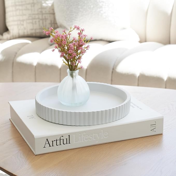 Decorative Concrete Tray & Book Decor Set - Image 4
