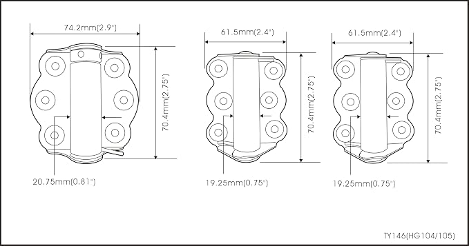 Door Spring Hinges, Each Set Including 2 PCS Self Closing and 1 PC Adjustable - Image 4