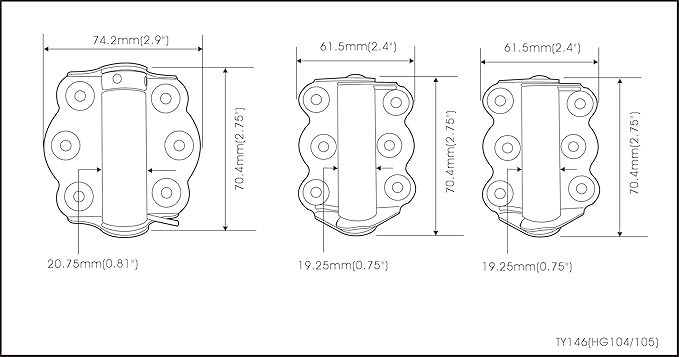 Door Spring Hinges, Each Set Including 2 PCS Self Closing and 1 PC Adjustable - Image 3