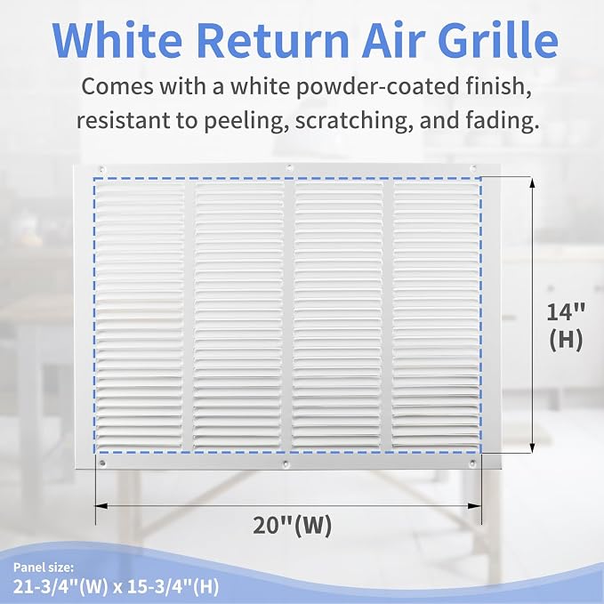 Howeall 20"W x 14"H Steel Return Air Grille, Air Return Vent Cover - Image 3