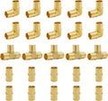 25-Pack 1 Inch PEX Fittings Kit, Elbow Tee Coupling | Brass, Crimp Pipe Fitting by SUNGATOR