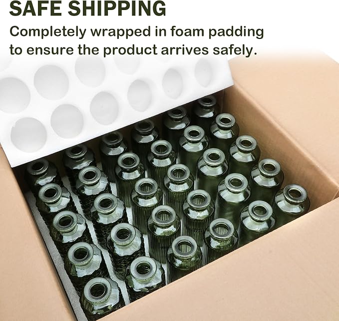 Glass Bud Vases 30 Pack, Small Green Flower Vases - Image 7
