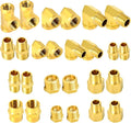 GASHER 26PCS Brass Pipe Fitting Kit, Hex Bushing, Hex Nipple, 90 Degree by GASHER