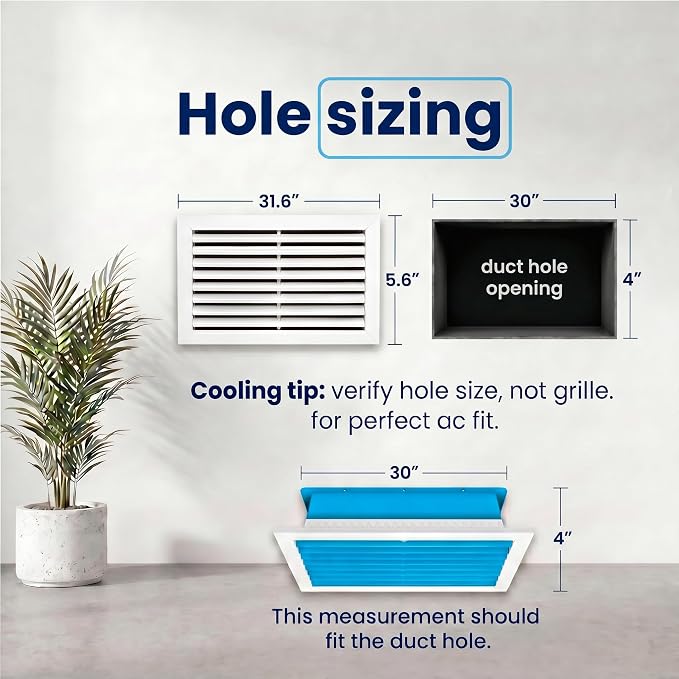 30x4 Aluminum Wall Ceiling Air Return Vent Cover HVAC Rustproof Grille - Image 3