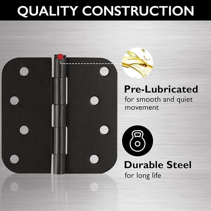 Design House Interior Door Hinge, Oil Rubbed Bronze | 5/8" Radius, Traditional - Image 7