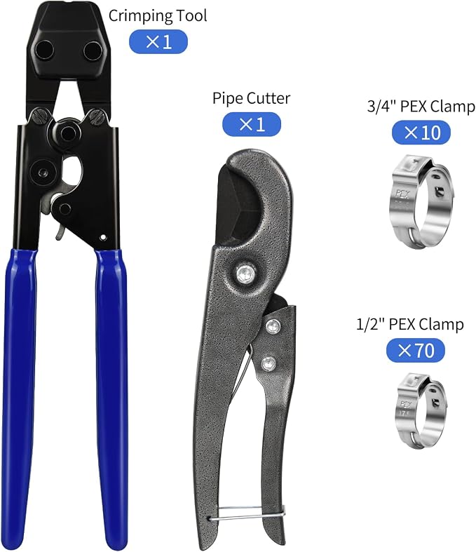 PEX Cinch Clamp Tool Kit, 3/8" to 1" PEX Pipe Clamp Cinch Tool Set | - Image 2
