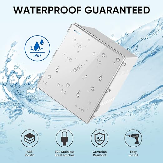 TICONN Outdoor Electrical Box Waterproof, ABS IP67 Junction Box Enclosure | - Image 2