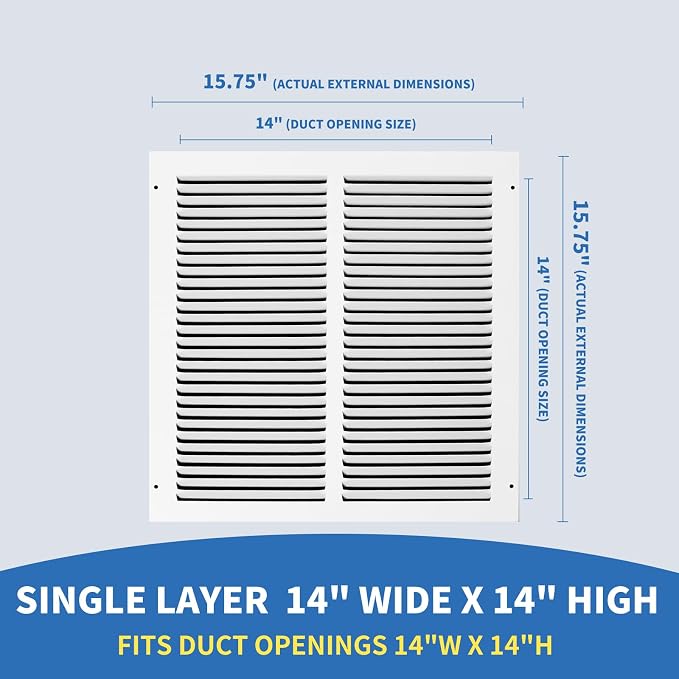 14x14 Vent Cover, Air Return Vent Cover, AC Vent Cover, Cold Air Return Vent - Image 2