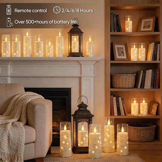 Raycare 18 Pcs Flameless Battery Operated Pillar Candles - Image 2