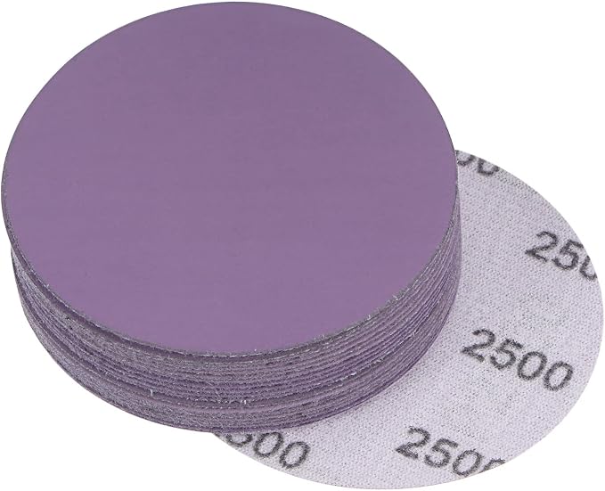 uxcell 20Pcs 3-Inch Purple Sanding Discs 2500 Grits Hook and Loop Professional by uxcell