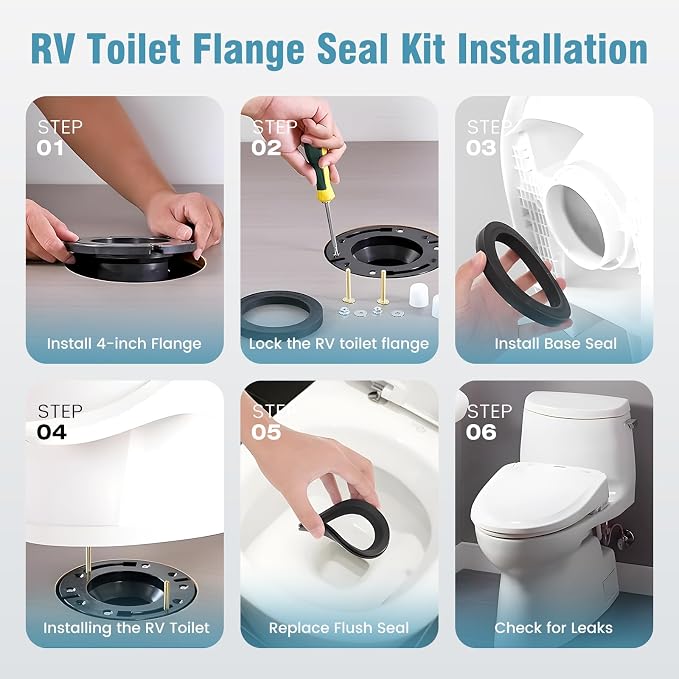 RV Toilet Flange Seal Kit, RV Toilet Seal Replacement Compatible - Image 4