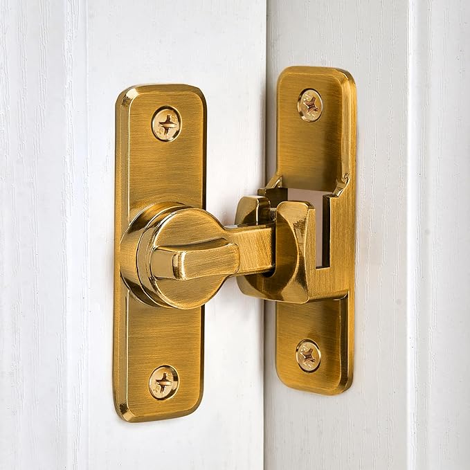 2 Pcs Brass 90/180 Degree Flip Latch, Zinc Alloy Barn Door Latch | Right Angle - Image 3