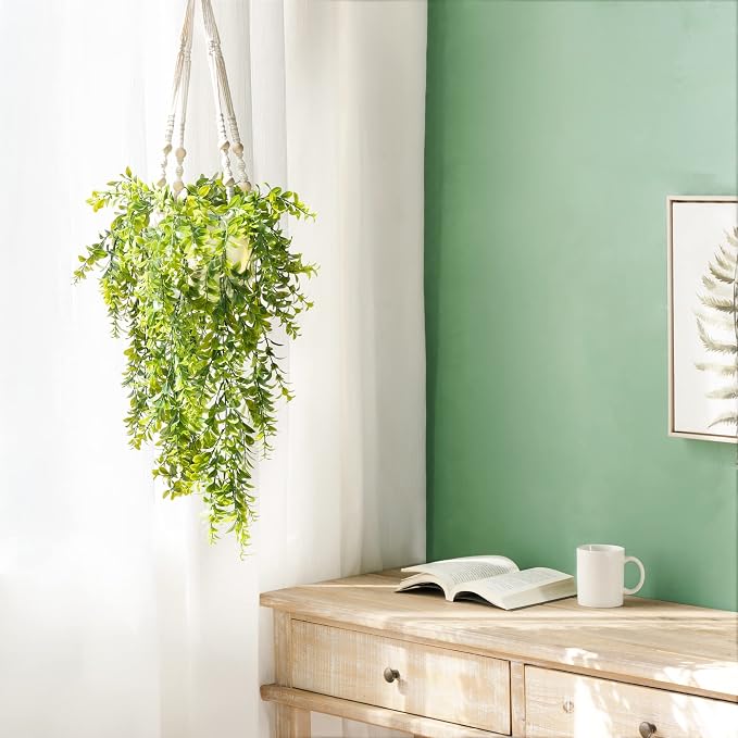 Mkono Fake Hanging Plant, Artificial Hanging Plants - Image 2