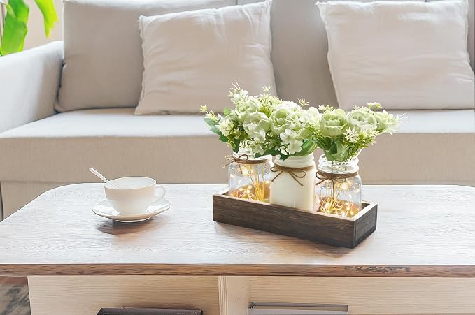 Mkono Mason Jar Lights Centerpiece Table Decor - Image 7
