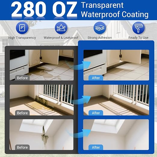 Transparent Waterproof Coating Sealant 280 Oz | Water-based, Invisible - Image 2