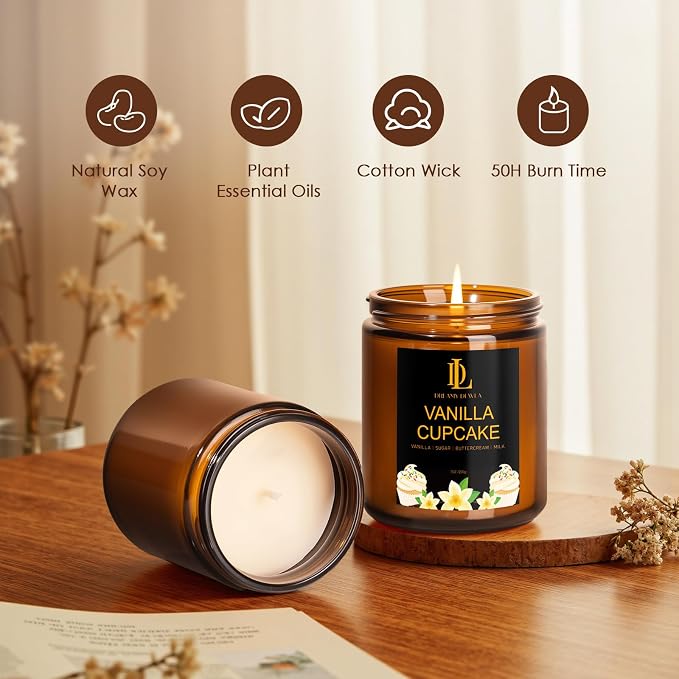 Vanilla Cupcake Candles, Vanilla Cupcake Scented Candle, Mother's Day Candle - Image 3