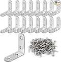 16 Pcs L Bracket Stainless Steel Corner Brace Sets, 90 Degree Right Angle by Romeda