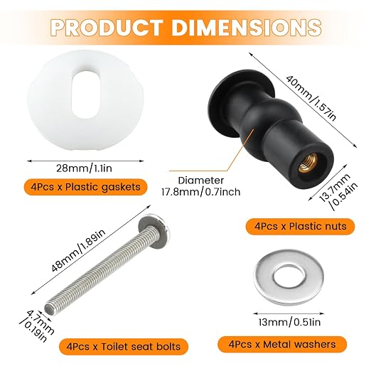 Aifeier ET 6 Pack Toilet Seat Bolts and Nuts Set - Image 2