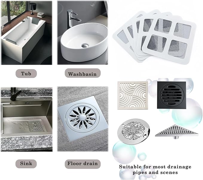 Disposable Hair Drain Stickers, Disposable mesh Cover Sewer Filter Screen - Image 4