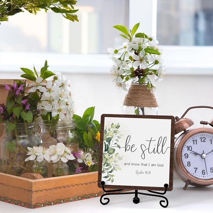 Be Still And Know That I Am God Table Sign, Farmhouse Bathroom Decor, - Image 3