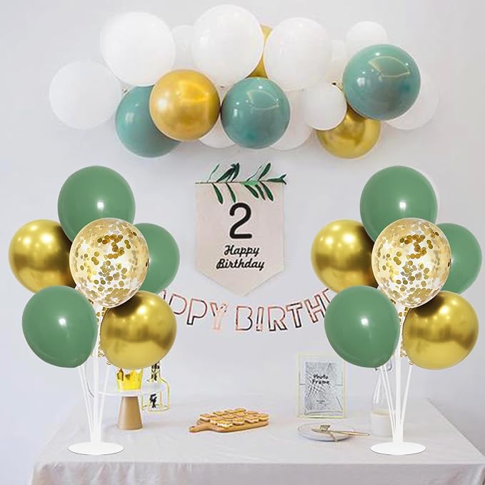 ZJDHPTY 4Set Green and Gold Balloon Stand Table Centerpieces Party Decor | - Image 4