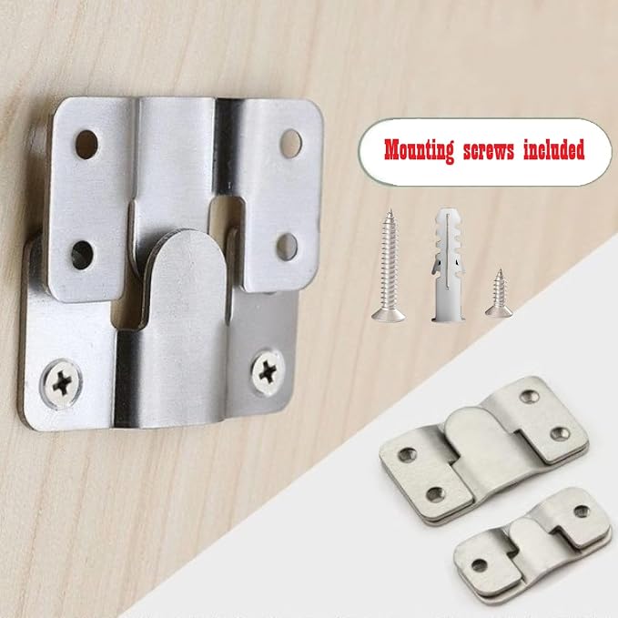 Flush Mount Bracket with Screws 6 Sets Hanging Buckle Kit, Interlocking Heavy - Image 7