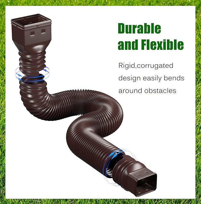 YOTODY 2 Pack Rain Gutter Downspout Extensions Flexible, Universal Drain - Image 5