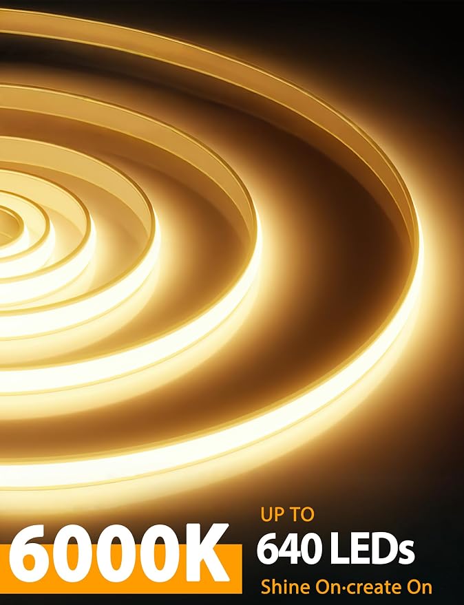 Lamomo COB LED Strip Lights 6.56Ft, Warm White Dimmable Self-Adhesive Led Rope - Image 3