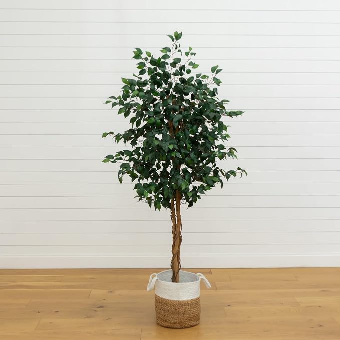 Nearly Natural 6 ft. Triple Trunk Ficus Artificial Tree - Image 8