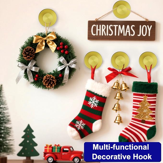 Bntuk Suction Cup Hooks for Door Wreaths, Vacuum Suction Wreath Hanger for - Image 2