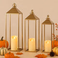 3 Pcs Large Gold Decorative Lanterns by MATAHUMbeyourbetterchoice