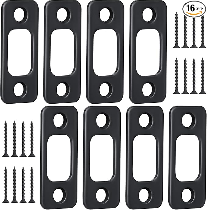 Blulu 16 Pcs 1" x 2-1/4" Door Deadbolt Strike Plate by Blulu