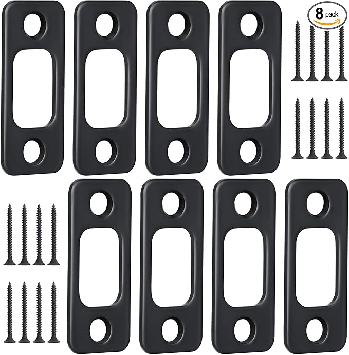 Blulu 8 Pcs 1" x 2-1/4" Door Deadbolt Strike Plate by Blulu