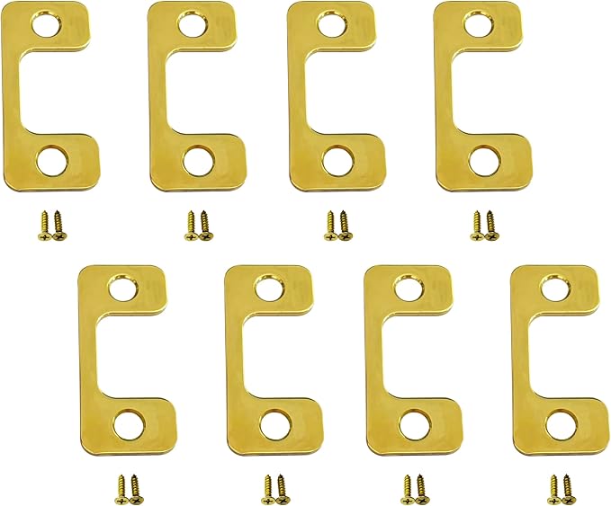 Solid Brass Deadbolt Strike Plate, Adjustable Jamb Plate, by QCAAHardware