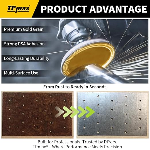 6-Inch 320-Grit Gold PSA Sanding Discs, 50 Pack – Pro-Grade Self-Adhesive - Image 5