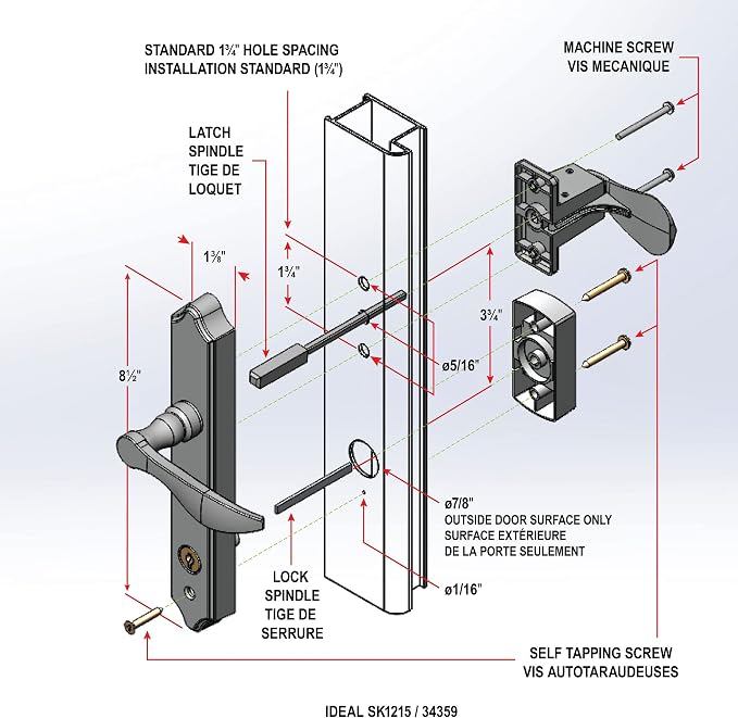 Ideal Security Door Lever with Deadbolt Lock - Image 5