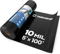 Black Plastic Sheeting, 10 Mil 5' x 100', Crawl Space Vapor Barrier, Vapor by CrawlSpaceEncapsulation