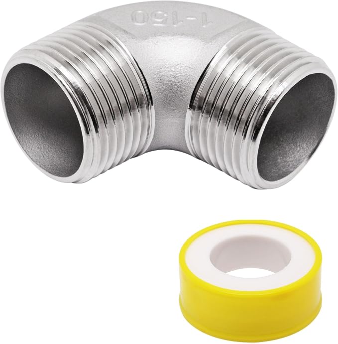 1" x 1" NPT 90 Degree Elbow 304 Stainless Steel Pipe Fittings Male Threaded by SSYDIEN