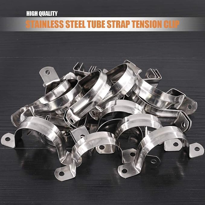 20 Pcs 1.5inch Rigid Pipe Strap, Two Hole Stainless Steel Strap U Bracket - Image 6