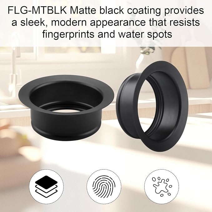 Black Garbage Disposal Sink Flange - Image 3
