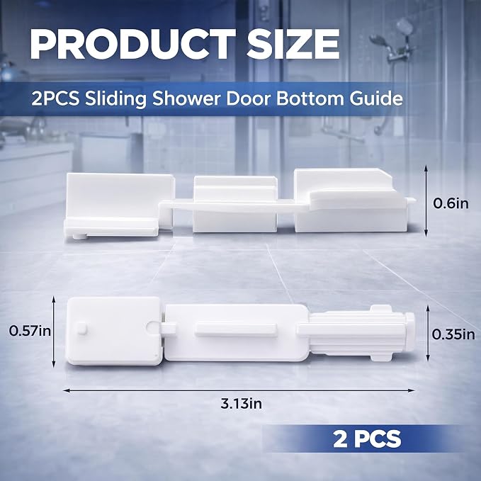 Novabright 2 Pack Sliding Shower Door Bottom Guide, Track Sill Guide - Image 2