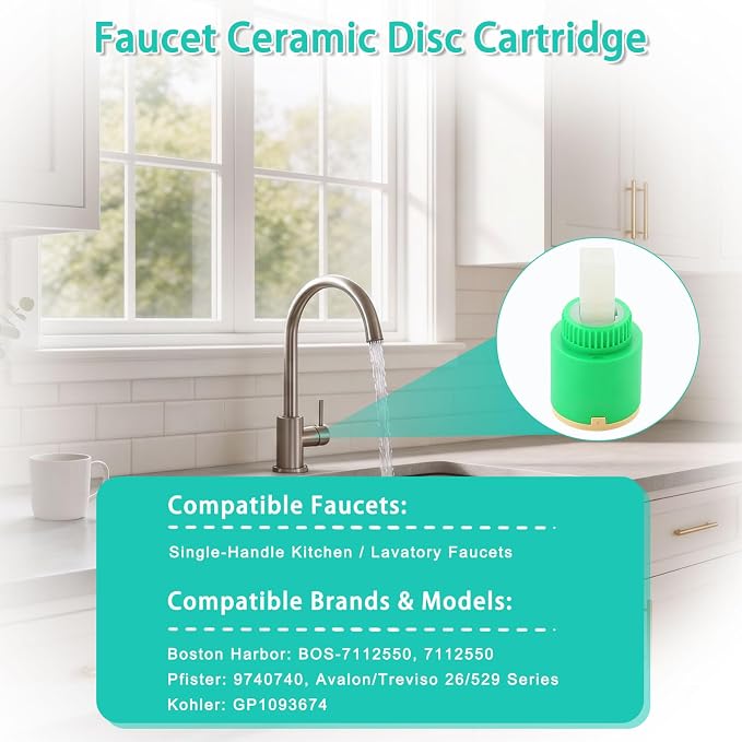 25mm Faucet Cartridge Replacement, Single Handle Faucet Cartridge - Image 3