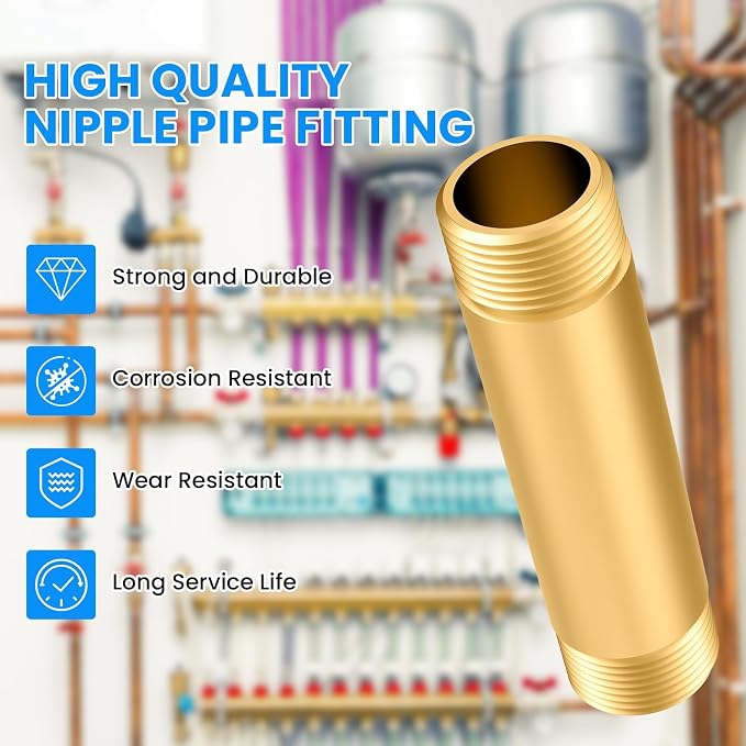 SDTC Tech Brass Pipe Fitting Long Nipple 3/4 NPT Male x 3/4 NPT Male Thread | - Image 5