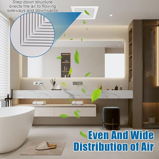 (1-Pack 12" BP90 Spring Bathroom Exhaust Fan Cover 12-1/4" x12" Vent Cover - Image 7