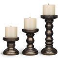 Candle Holder for Pillar Candle Set of 3, Farmhouse Wood Candle Holder by CEDARLUX