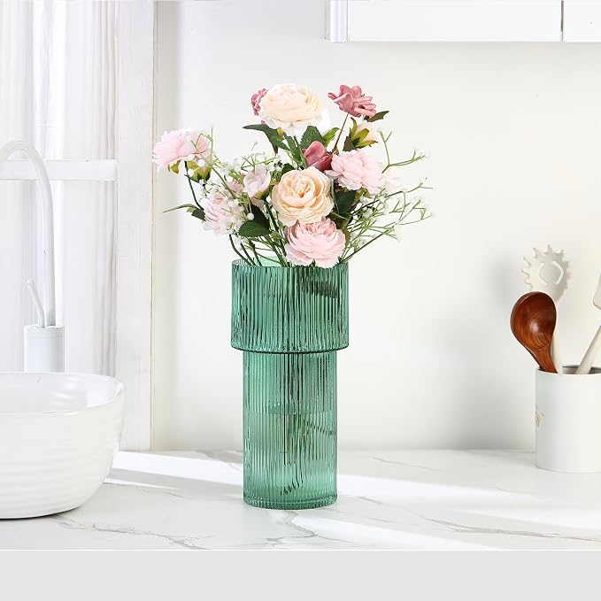 Large Glass Vase, 12 Inches Tall Vase - Image 5