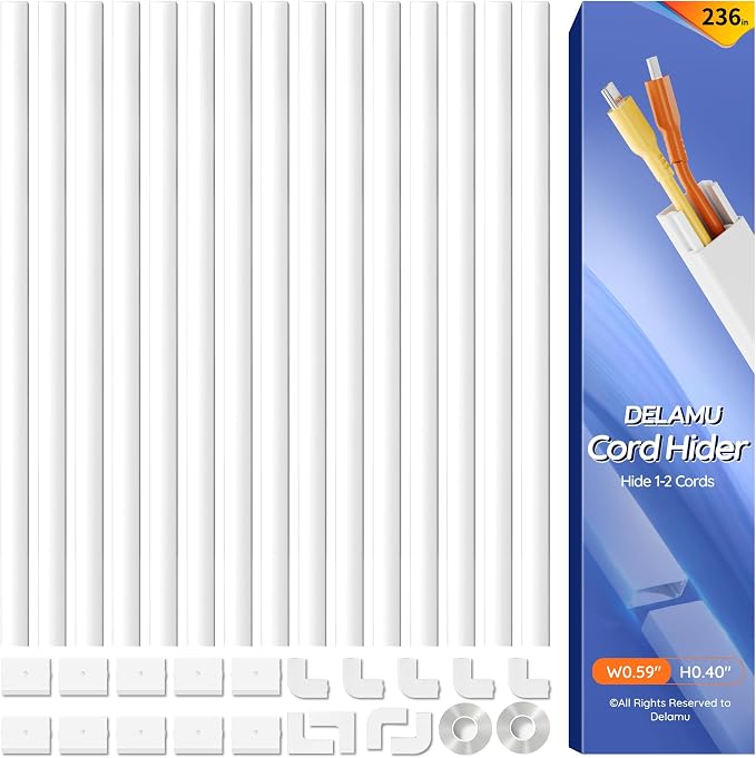 Delamu 236in Cord Hider, Professional Cable Cover Kit by DELAMU